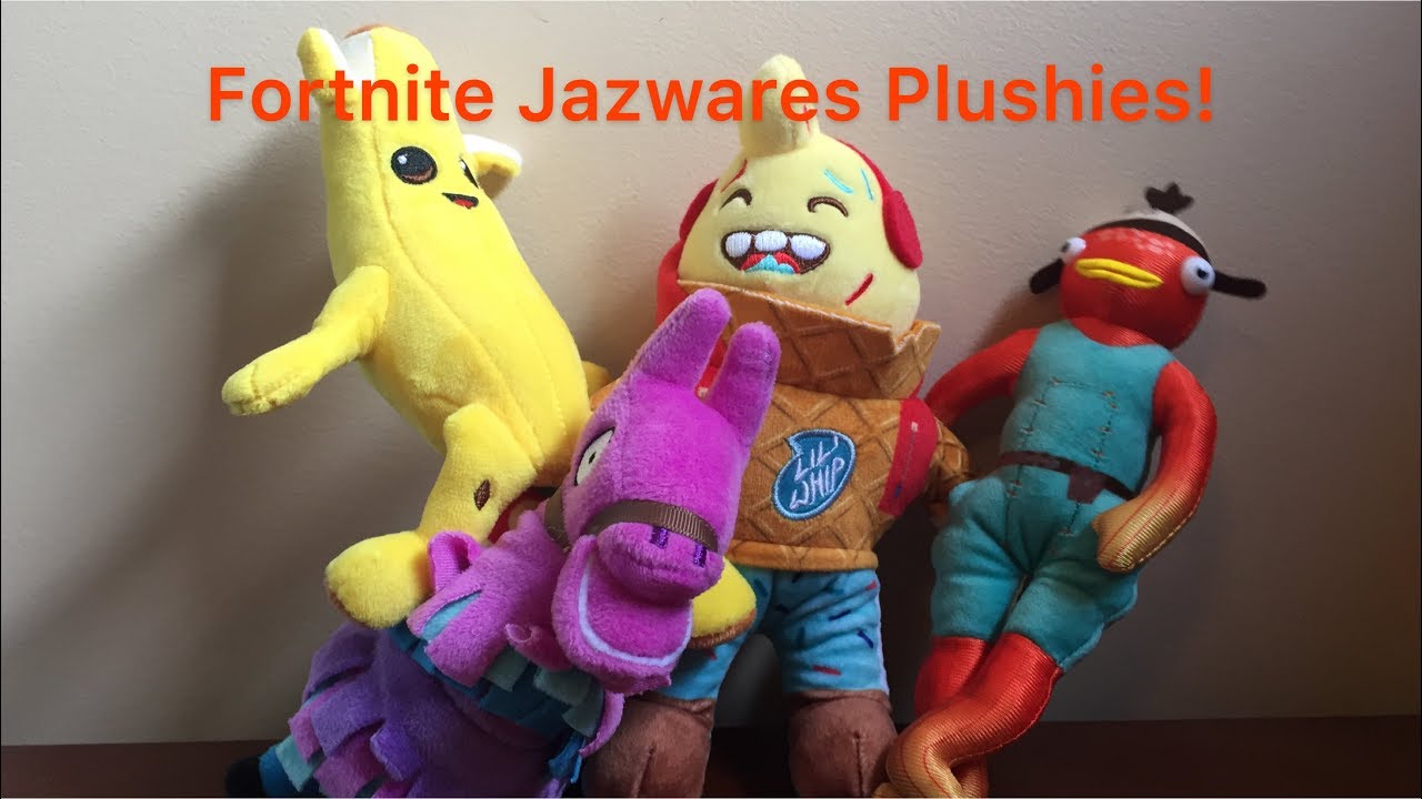 Fortnite Jazwares Plushies! Loot Llama, Peely, Lil Whip, and Fishstick Review!