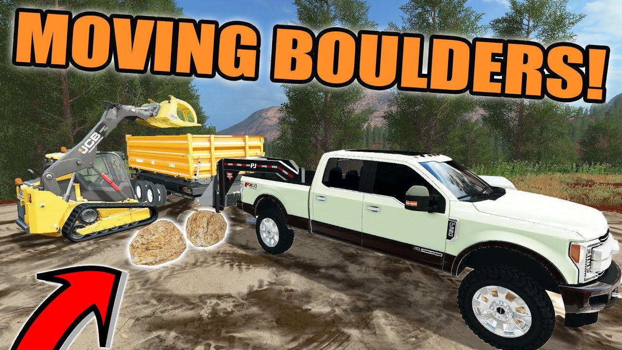 FARMING SIMULATOR 2017 | LOADING & HAULING GIANT ROCKS WITH 2017 F-350 KING RANCH | MOD RELEASE