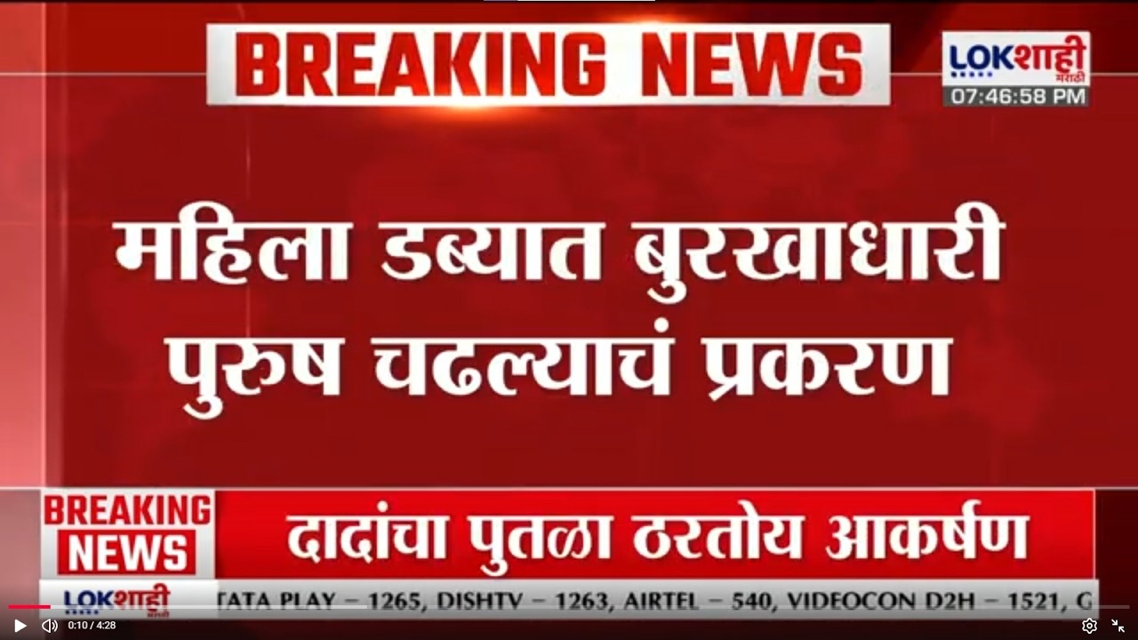 Mumbai | महिला डब्यात बुरखाधारी पुरुष चढल्याचं प्रकरण; बुरखा घातलेल्या पुरुषाविरोधात गुन्हा दाखल