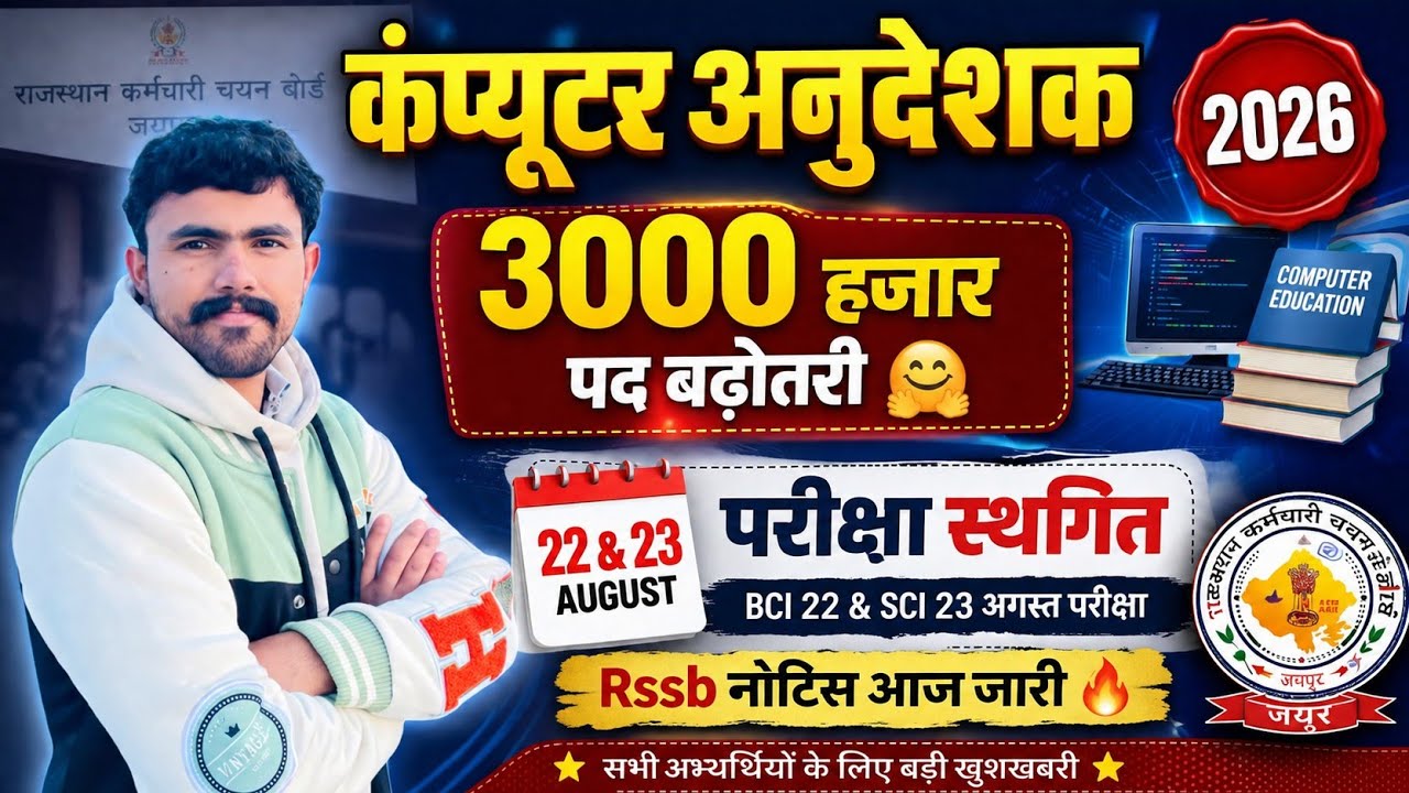 Computer Instructor 2026 .. Exam Postponed .. 3 Thousand Posts Increase 🤗🤗.. Exam Postponed 😭.. B...