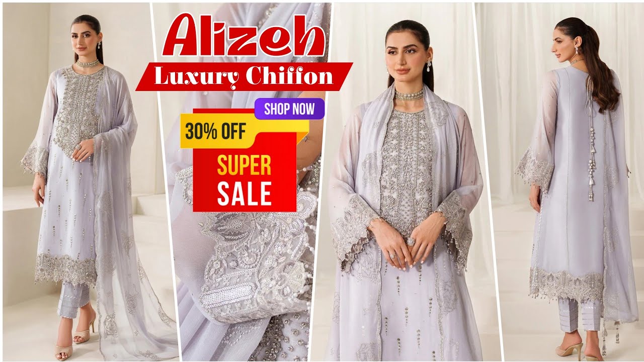 Alizeh Luxury Party Wear Dress | Latest Chiffon Collection 2026 | New Eid Dresses | Designer Replica