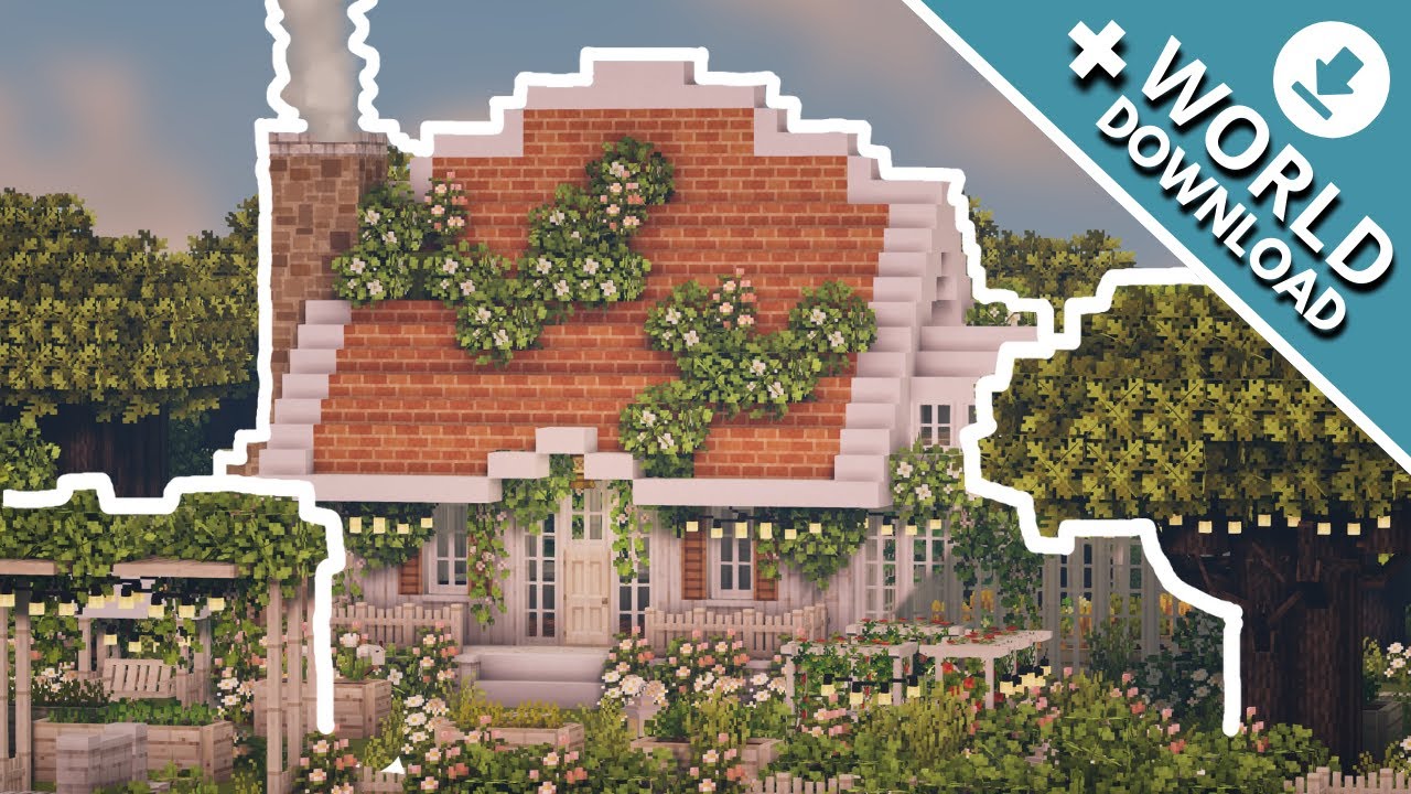 Speed Build【Cottagecore House with a Greenhouse】+ DOWNLOAD🌻Minecraft CIT Resource Packs