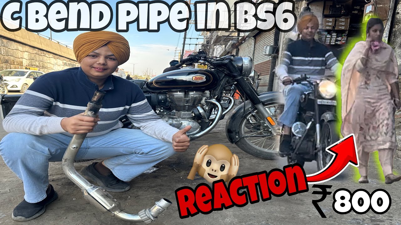 Installing C Bend Pipe In Bs6🔥|| Reaction in public 🙉 || Ptaka💥 | Bullet standard | Royal Enfield