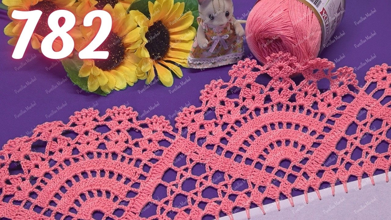Asombrosa puntilla de UNA VUELTA, fácil para tus servilletas 💐  782
