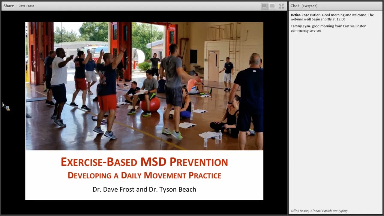Webinar: Exercise-based MSD prevention programs: Development of a daily movement practice strategy