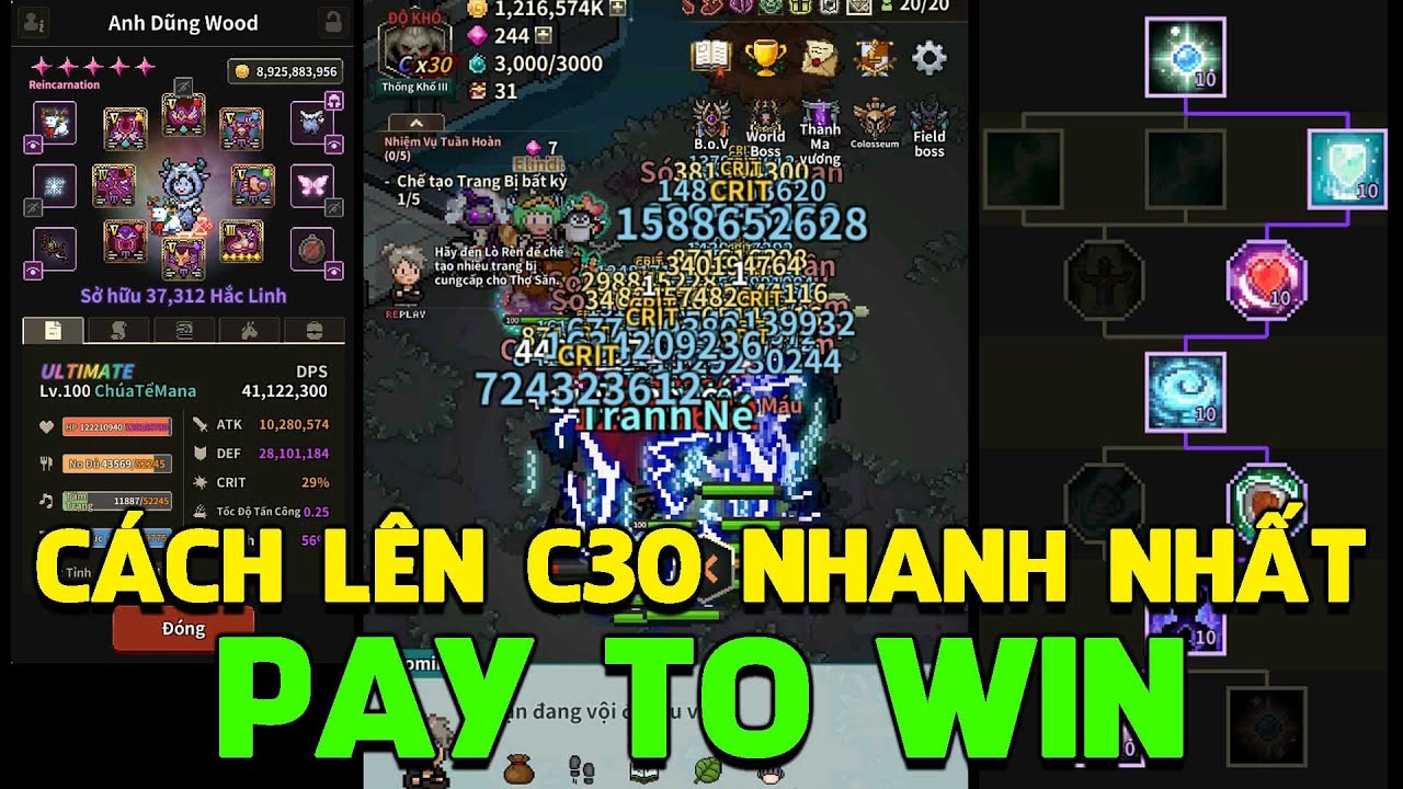 Cách Lên C30 Nhanh Nhất Pay To Win Evil Hunter Tycoon