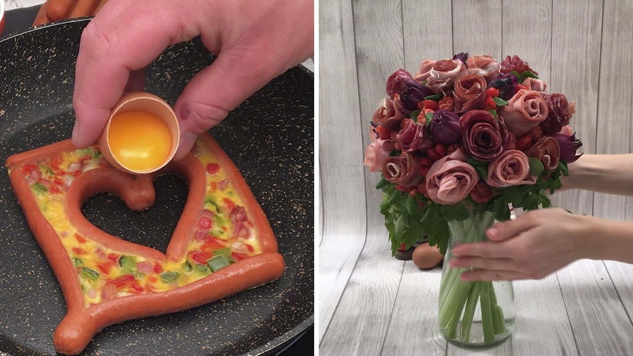 An Extraordinary Valentine's Day 🥰 Deli Meat Bouquet 💐 Avocado Heart Tart 🥑 Tower of Love 🥞