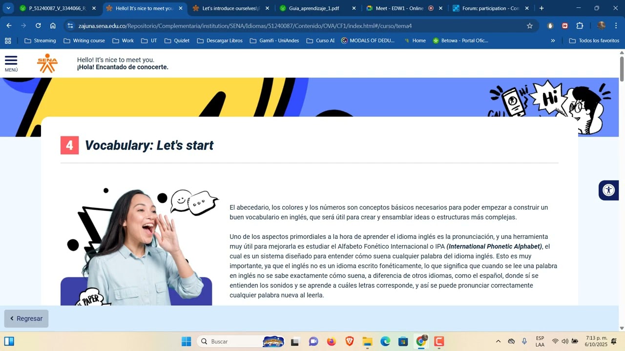 Online session 2 / Actividad de Aprendizaje 2: Foro: Let´s meet - 06/10/25