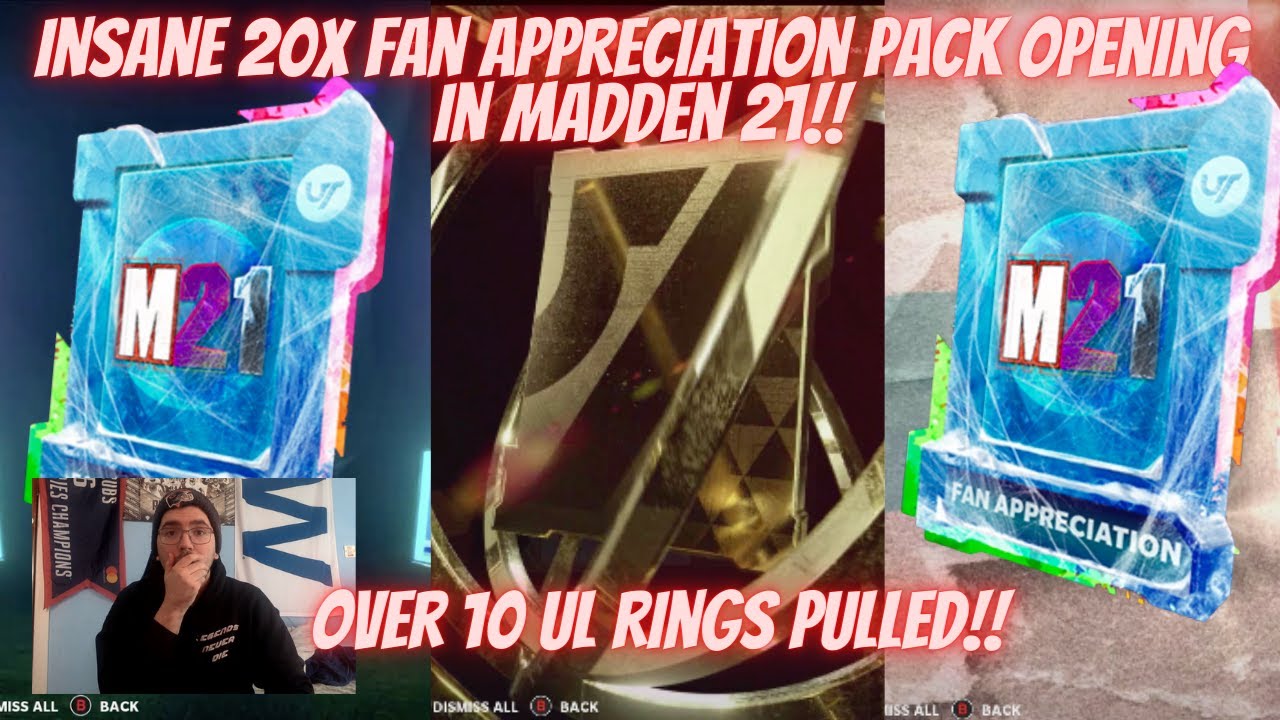 INSANE 20X FAN APPRECIATION PACK OPENING IN MADDEN 21!! 99 PULL AND OVER 10 UL RINGS PULLED!!