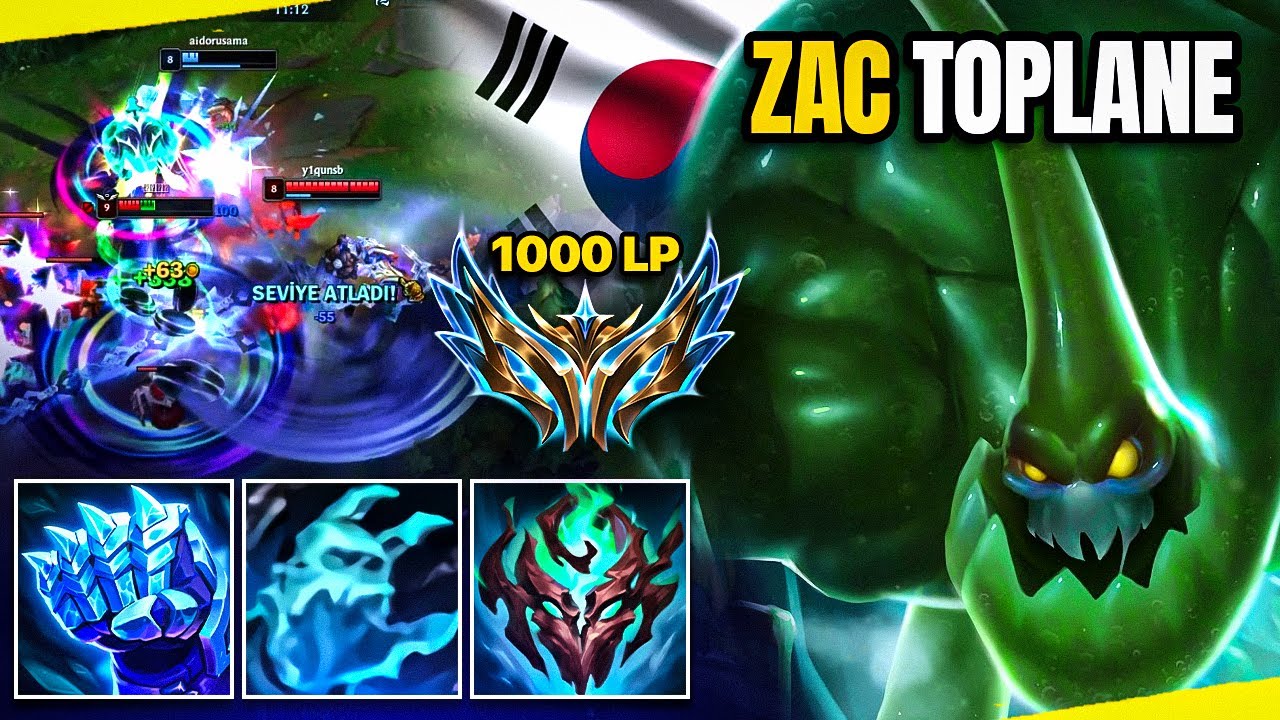 1v1 de bile yok edebilen top lane tank Zac analiz