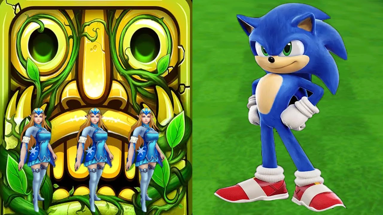 Temple Run 2 Sky Summit BingXue Shen VS Sonic Dash Movie Sonic Android iPad iOS Gameplay HD