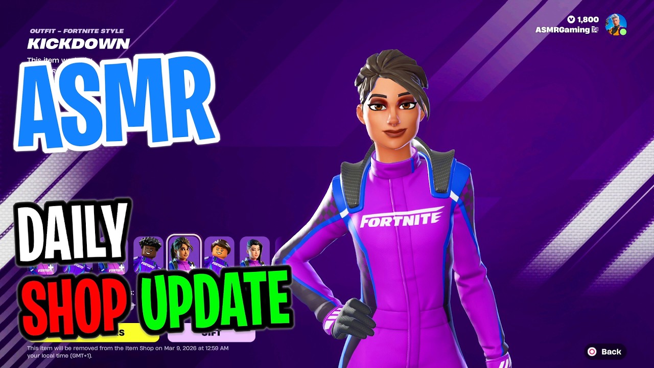 ASMR Fortnite Shop F1 Racing Skins are Back! Daily Update Today 🎮🎧 Relaxing Whispers 😴💤