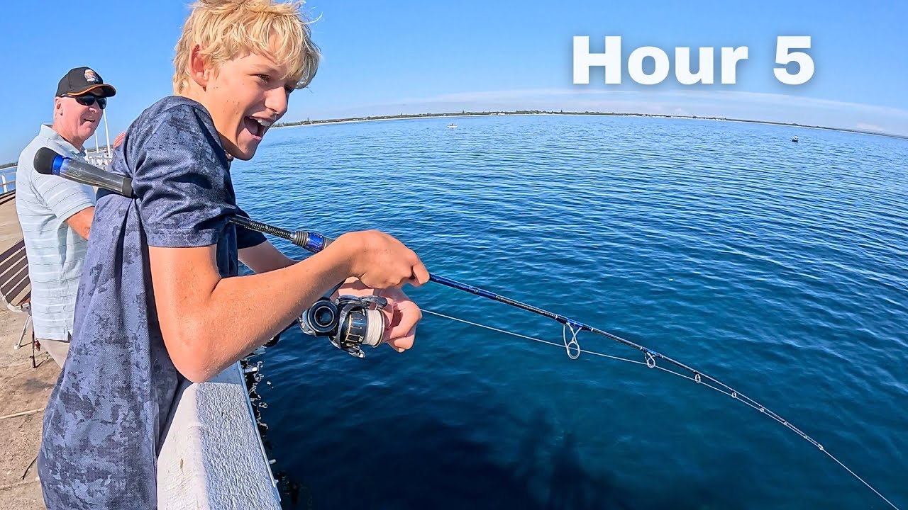 15 Hour Fishing Challenge On Busselton Jetty! What Can We Catch? ( Snapper, Bonito, Rays )