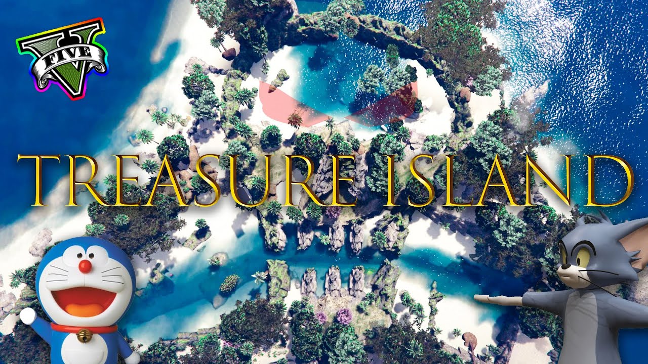 Scary Treasure Island fun with Doraemon, Tom and Jerry | GTA 5