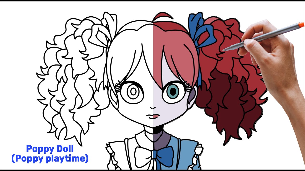 Poppy Doll coloring page | Poppy Playtime coloring page