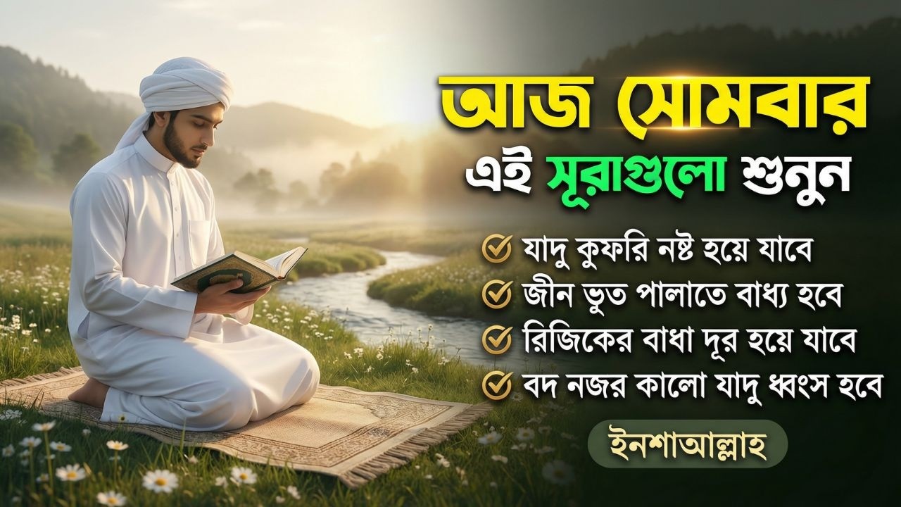 আজ সোমবার জীন, ভুত, রোগ, দুশ্চিন্তা, বদনজর, রিজিকের বাধা দুর হবে ইনশাআল্লাহ | Listen every monday