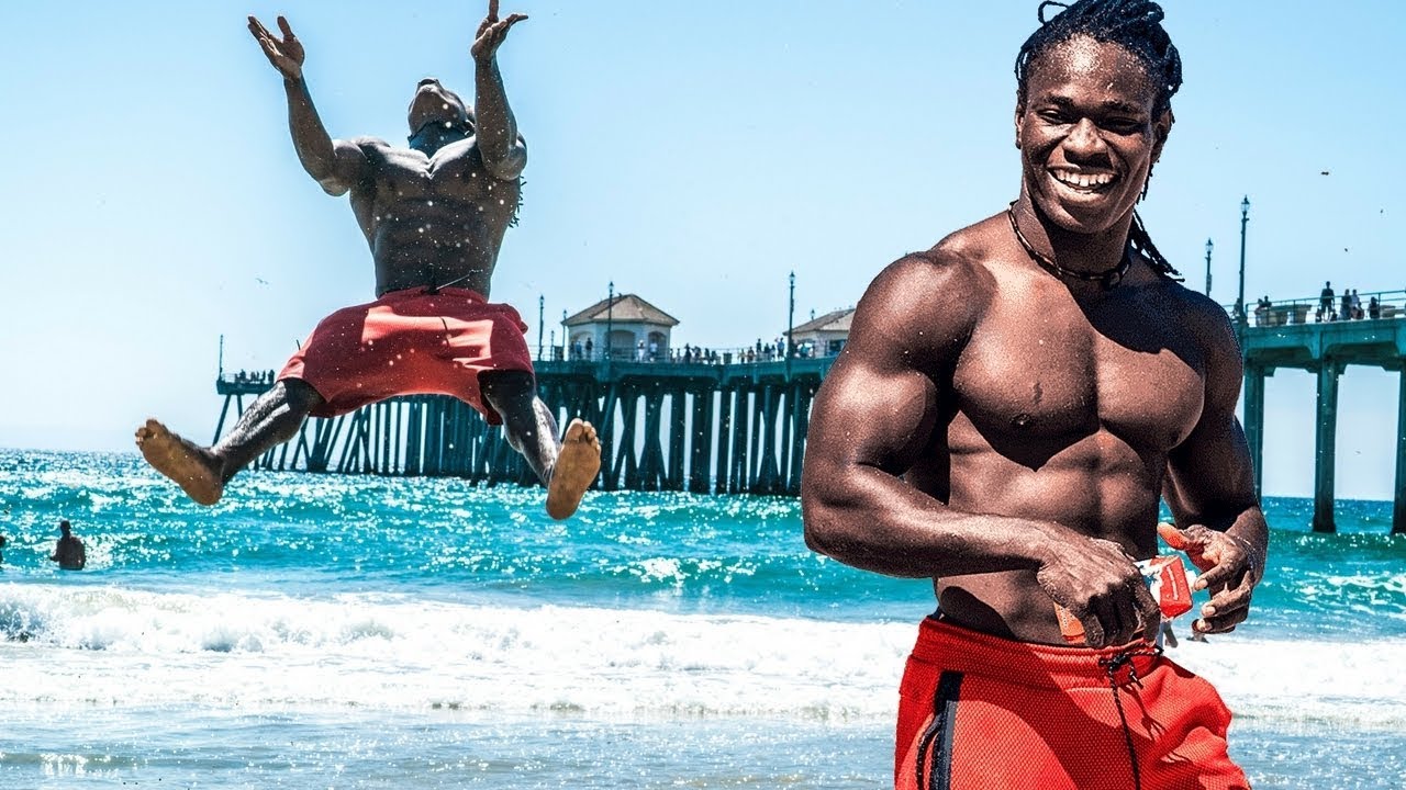 Alseny and Saliou Training Huntington Beach- Tumbling, acrobatics, calisthenics beast tribe