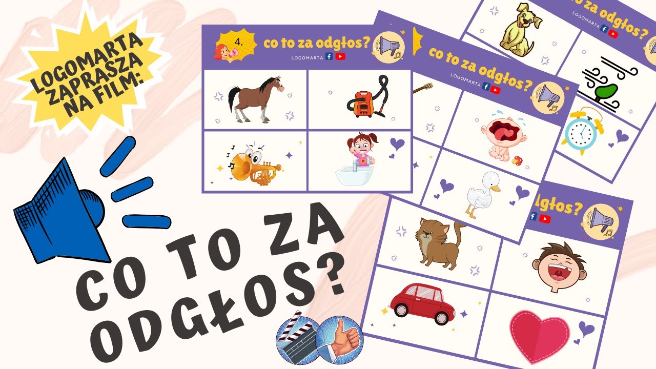 Ćwiczenia logopedyczne-słuchowe: CO TO ZA ODGŁOS? Domowe potyczki logopedyczne cz.6 #ZOSTANWDOMU.