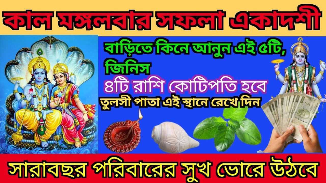 কাল সফলা একাদশী | বাড়িতে রাখুন এই ৫টি জিনিস | ৪টি রাশি কোটিপতি হবে