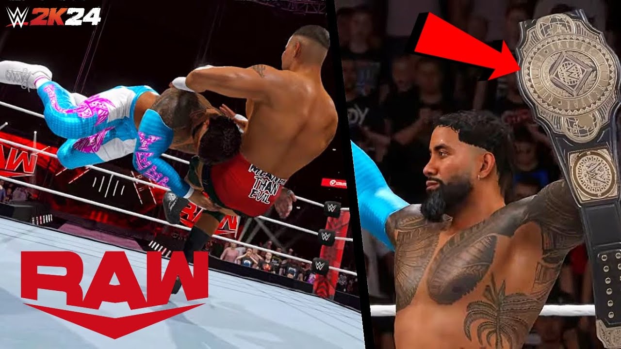 WWE 2K24 SIMULATION: Jey Uso vs Bron Breakker RAW 23/09/24 Highlights