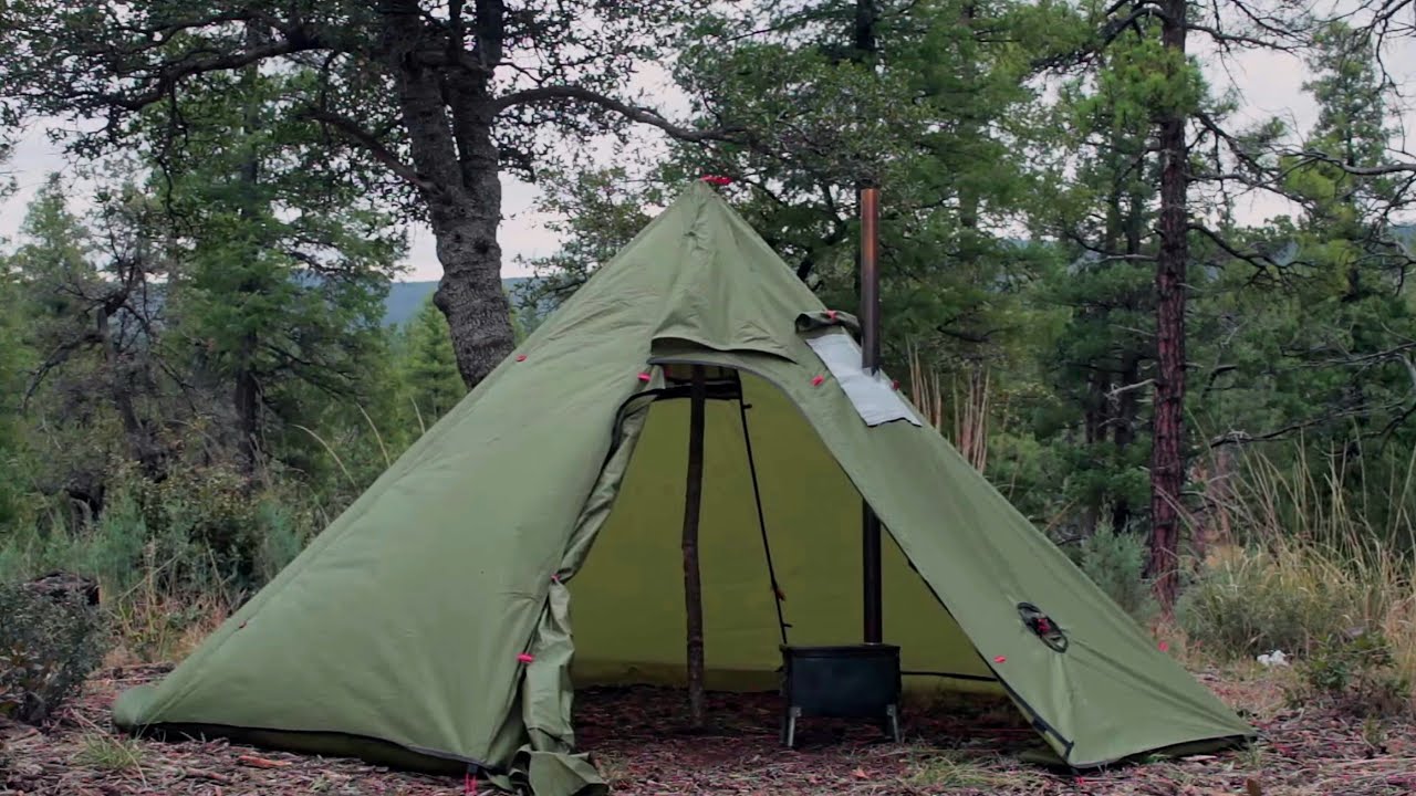 Solo Hot Tent Camping, Dakota Fire Hole, Relaxing in Nature, ASMR