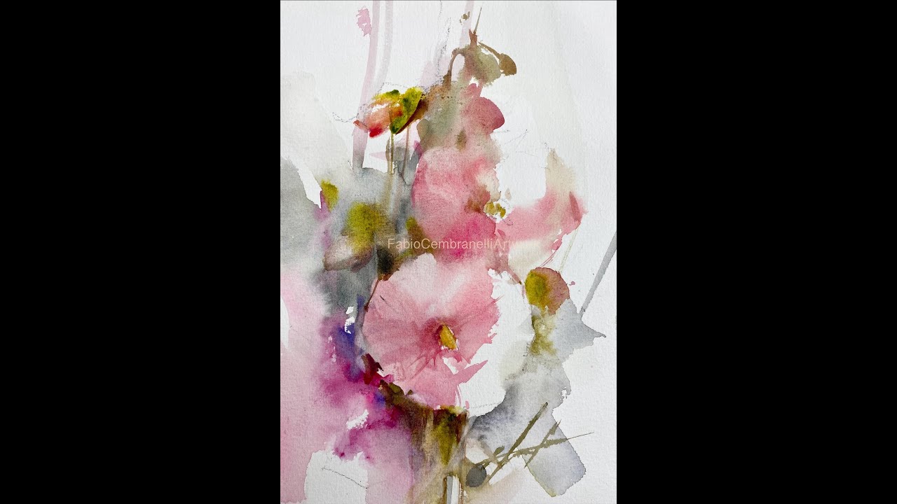 Watercolor/Aquarela - Demo - Hollyhock