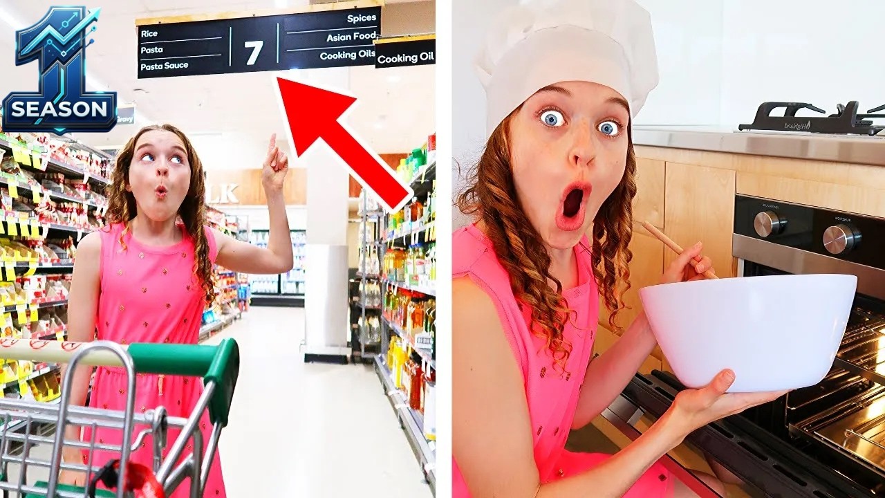 ONLY USING ITEMS FROM ONE AISLE TO COOK Challenge *Best Gourmet Meal Wins iPhone 11 Pro Max*