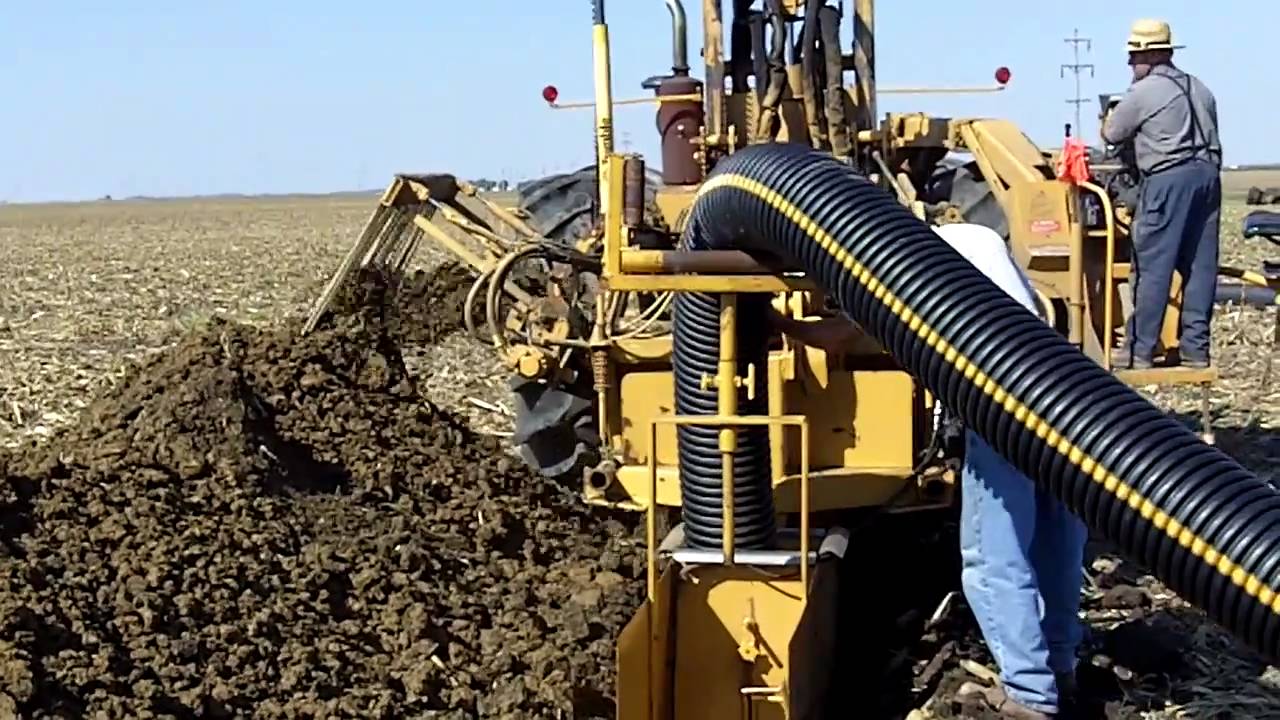 Farm Drainage in Illinois Tiling Machine