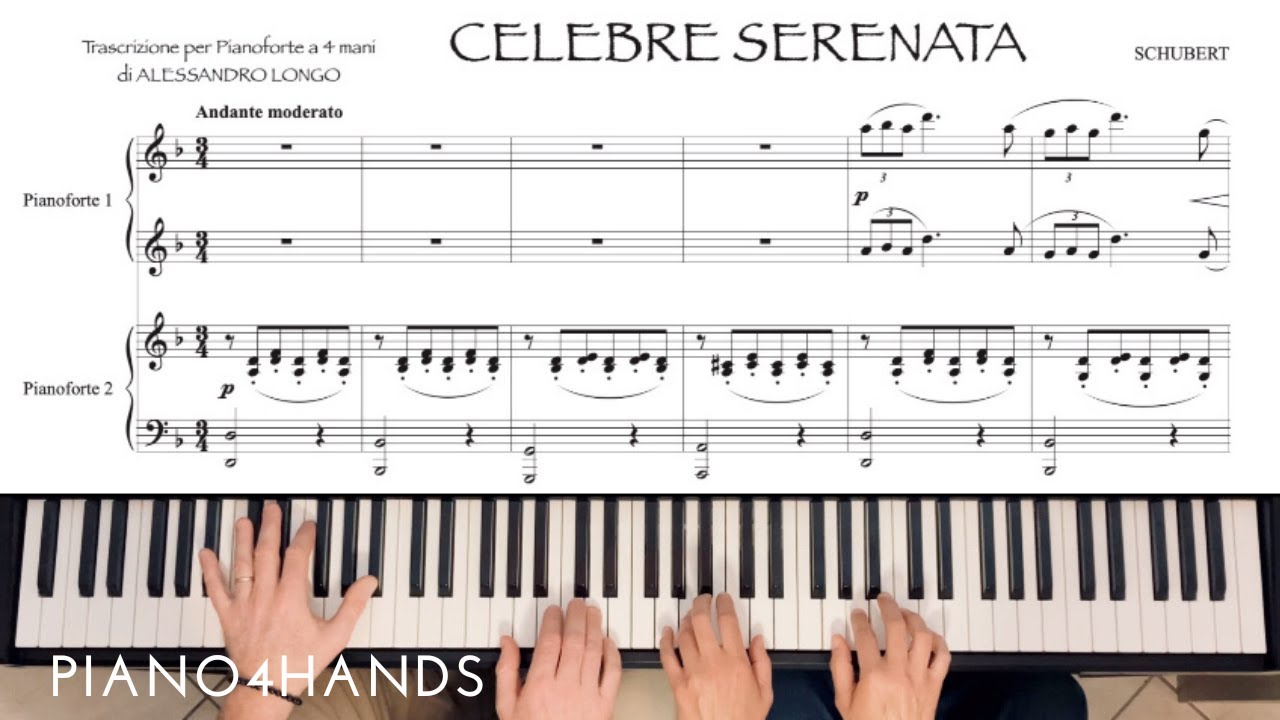 F. Schubert - CELEBRE SERENATA per Pianoforte a 4 mani (A. LONGO)