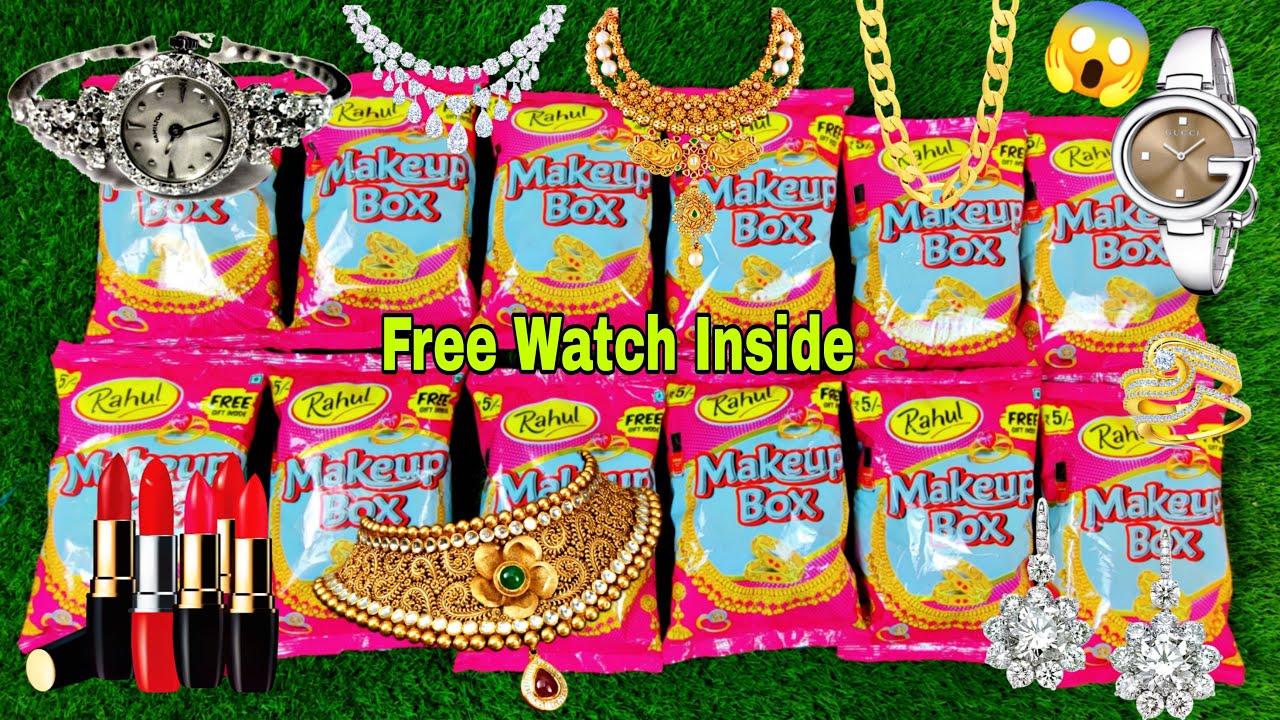 12 Makeup Box Free Gift Inside only Rs 5/- | Free watch, gold chain, earings & lipstick Inside