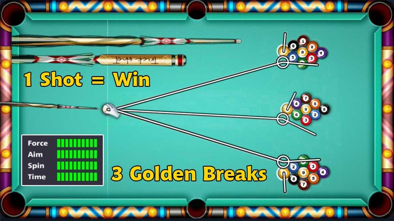8 Ball Pool - Best 3 Golden Breaks 😍 1 Shot = Win 9 ball pool - Pro 8 ball pool