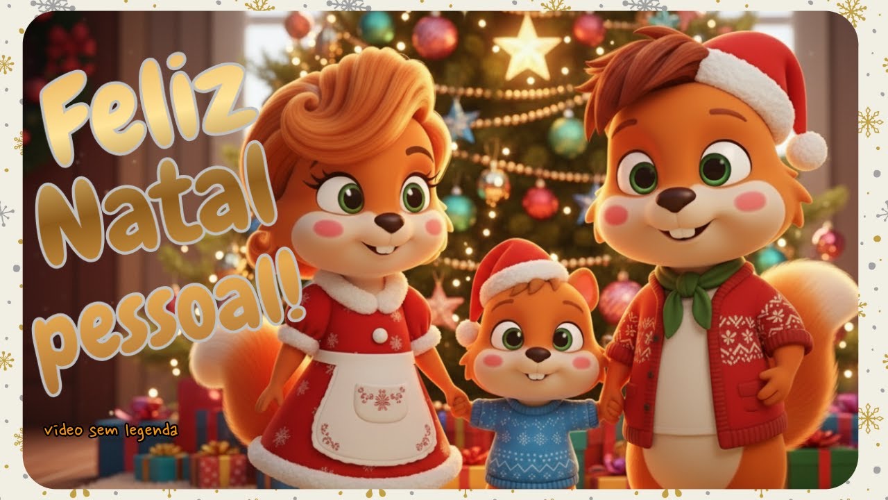 Feliz Natal pessoal! ( versão sem legenda)🎄🐿️ Canção Infantil de Natal | Beni e a Família Esquilo