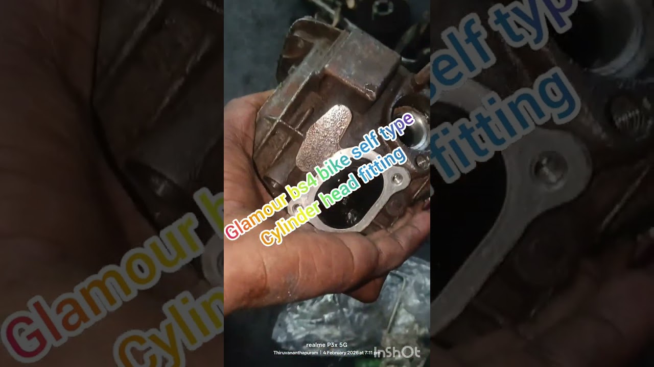 Glamour bs4 bike self type cylinder head fitting full video #automobile #glamour #mechanic #viral 