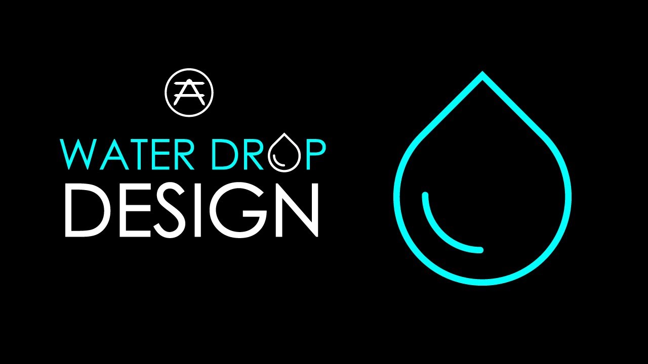 Flat Water Drop icon logo Design In Adobe illustrator Tutorial