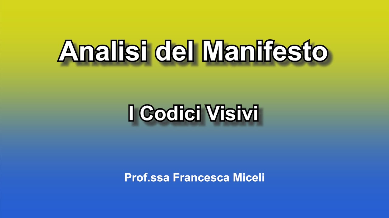 Analisi del manifesto secondo i Codici Visivi