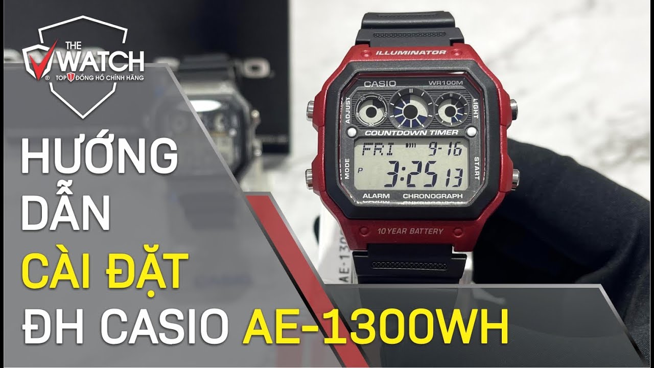 HƯỚNG DẪN CÀI ĐẶT ĐỒNG HỒ CASIO AE-1300WH CHI TIẾT NHẤT #shorts