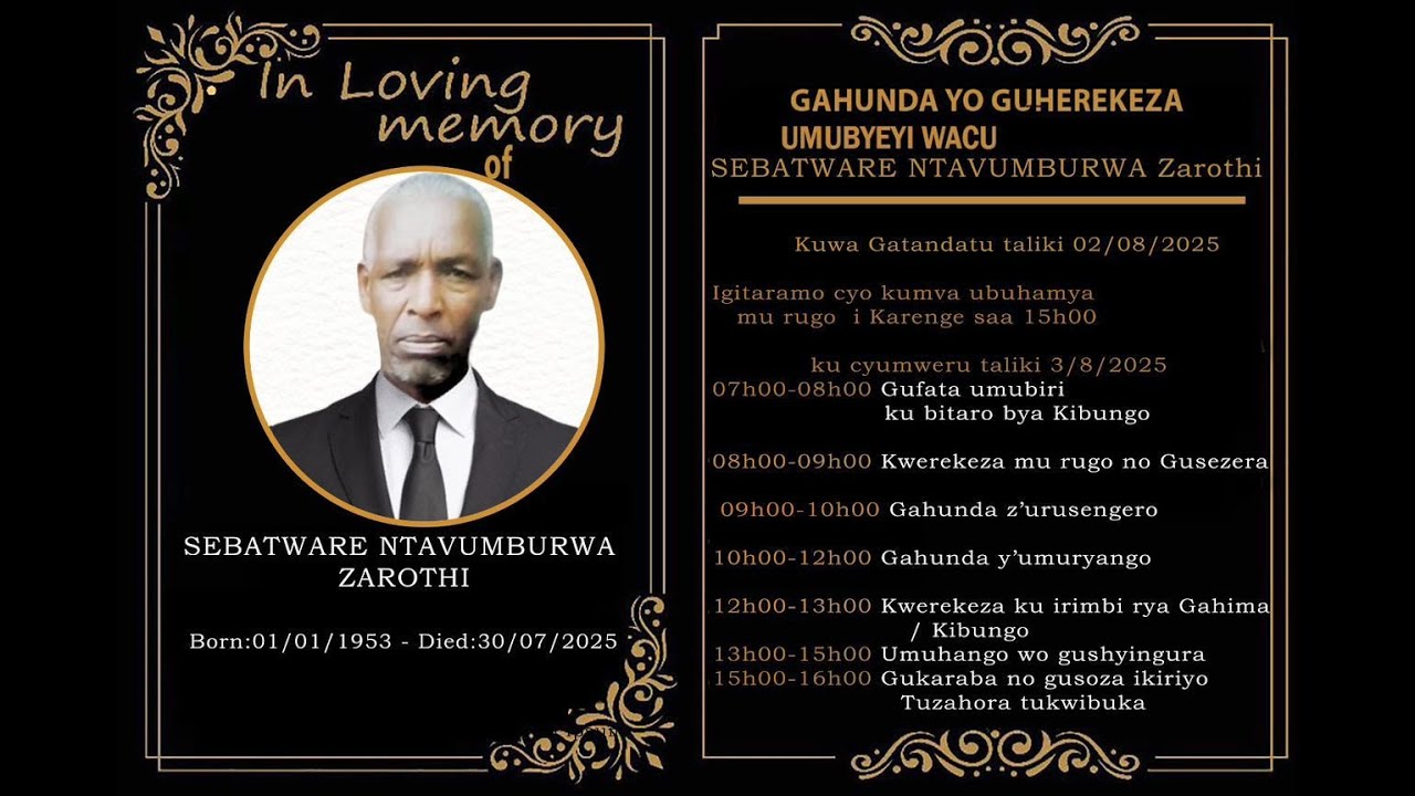 GUSHYINGURA MZEE ZAROTHI 03/08/2025,GAHIMA