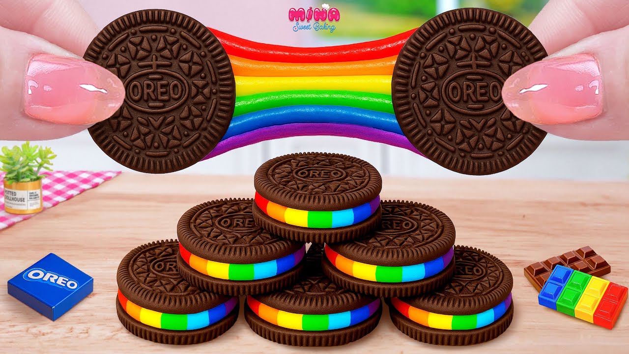 💙Best of Rainbow OREO Cake Recipe💙ASMR Satisfying Miniature OREO Cake Compilation🌈Mina Sweet Baking