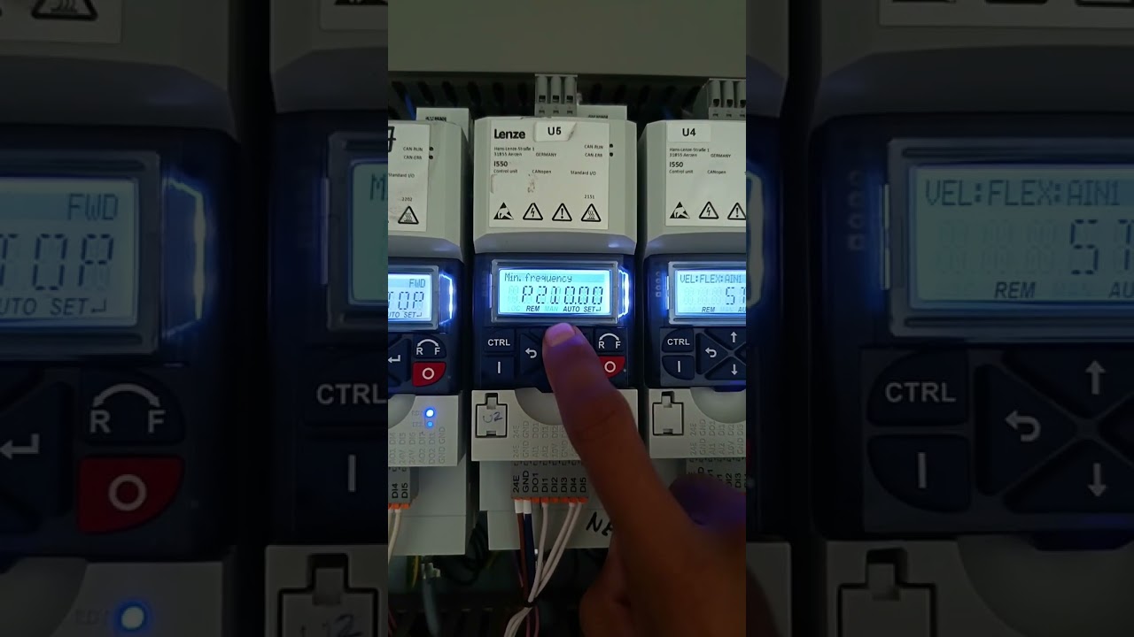 Lenze i550 VFD, Local control,Drive commissioning, auto tune, parameter set up. For manuals, related