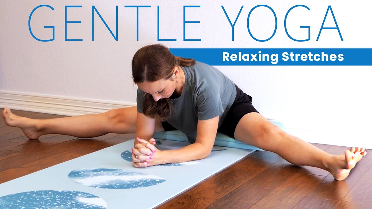 How to use yoga for calm, gentle workout, full-body stretch, wall support, tension relief