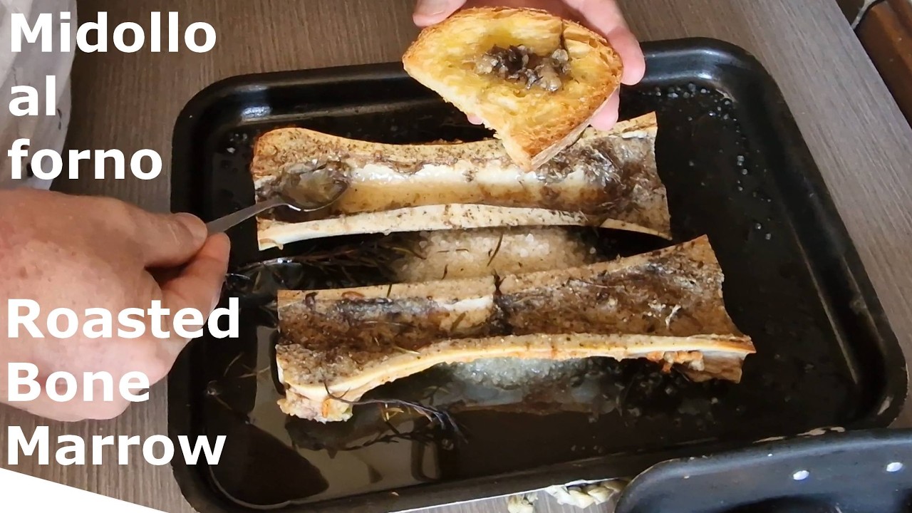 Запеченный кабачок. Жареный костный мозг