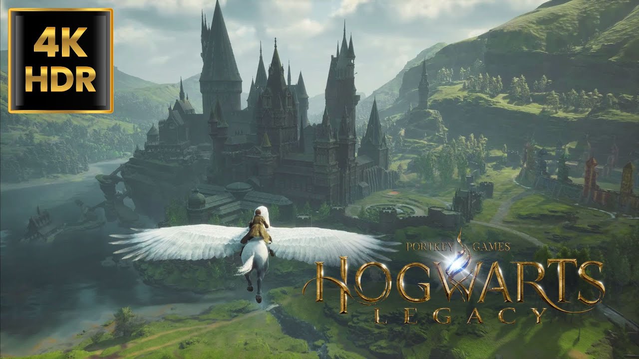[4K HDR] Relaxed Hippogriff Flying Around Hogwarts Legacy Map - Ray Tracing PS5