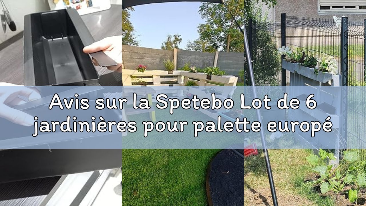 Avis sur la Spetebo Lot de 6 jardinières pour palette européenne, en plastique anthracite, bac à fle