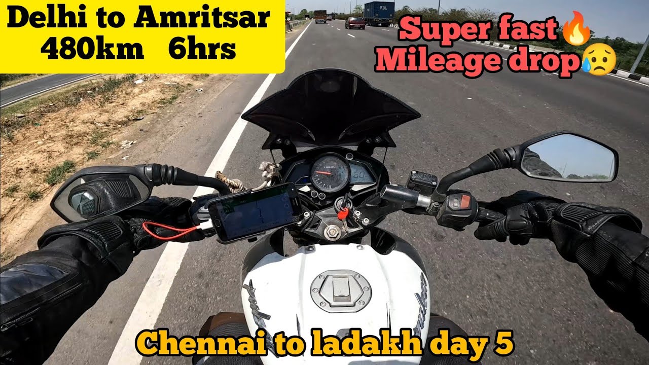 Chennai to Leh Ladakh DAY 5❤️ super fast ride mileage drop 🤦 #ns200 #tamil #ladakh #solotrip