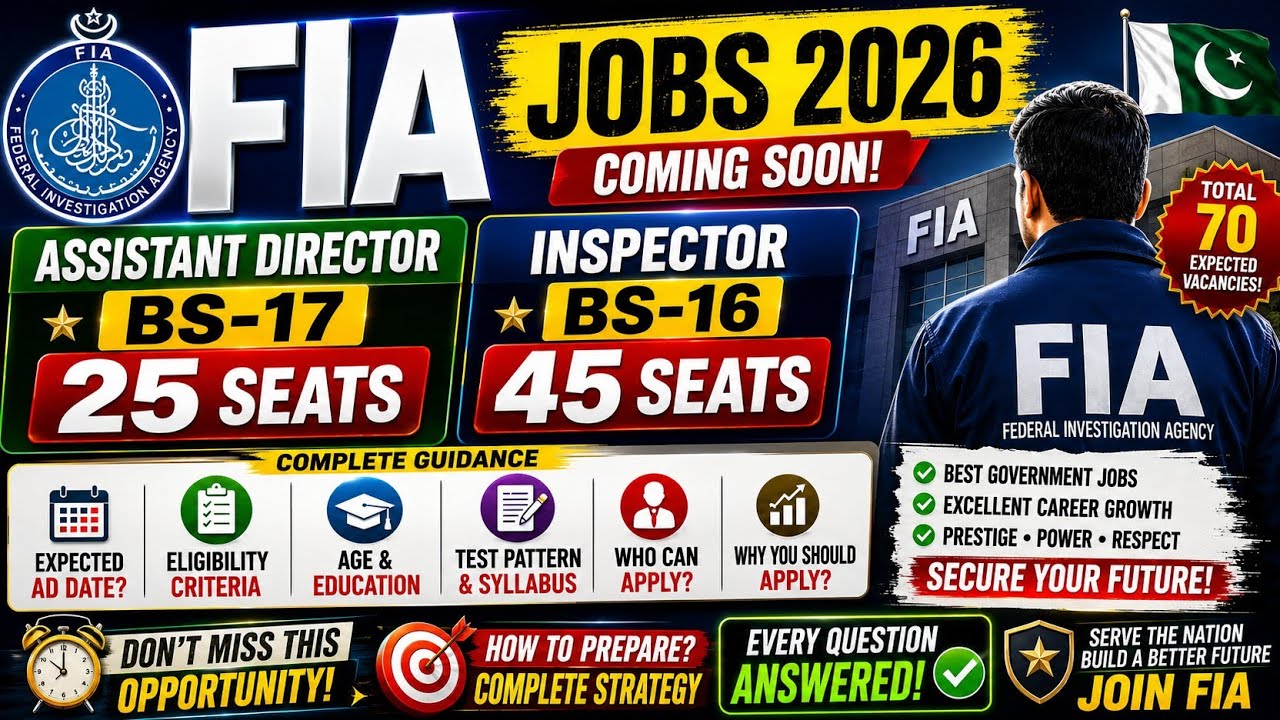 FIA Assistant Director&bull;&bull;Inspector Jobs 2026 | Eligibility, Age, Syllabus, Preparation, Test Pattern
