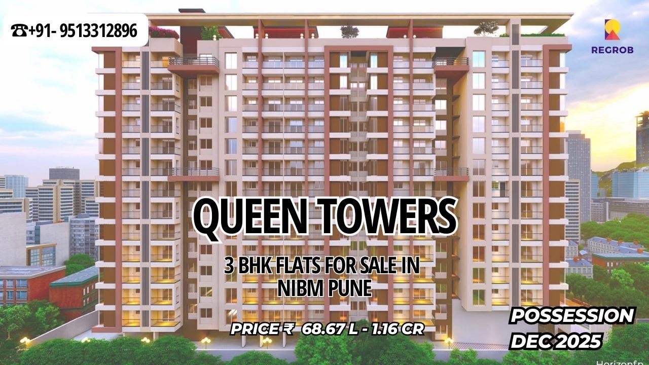 Queens Tower | +91-9513312896 | 3 BHK Flat For Sale in NIBM Pune | Price ₹ 1.16 Cr #flatsforsale