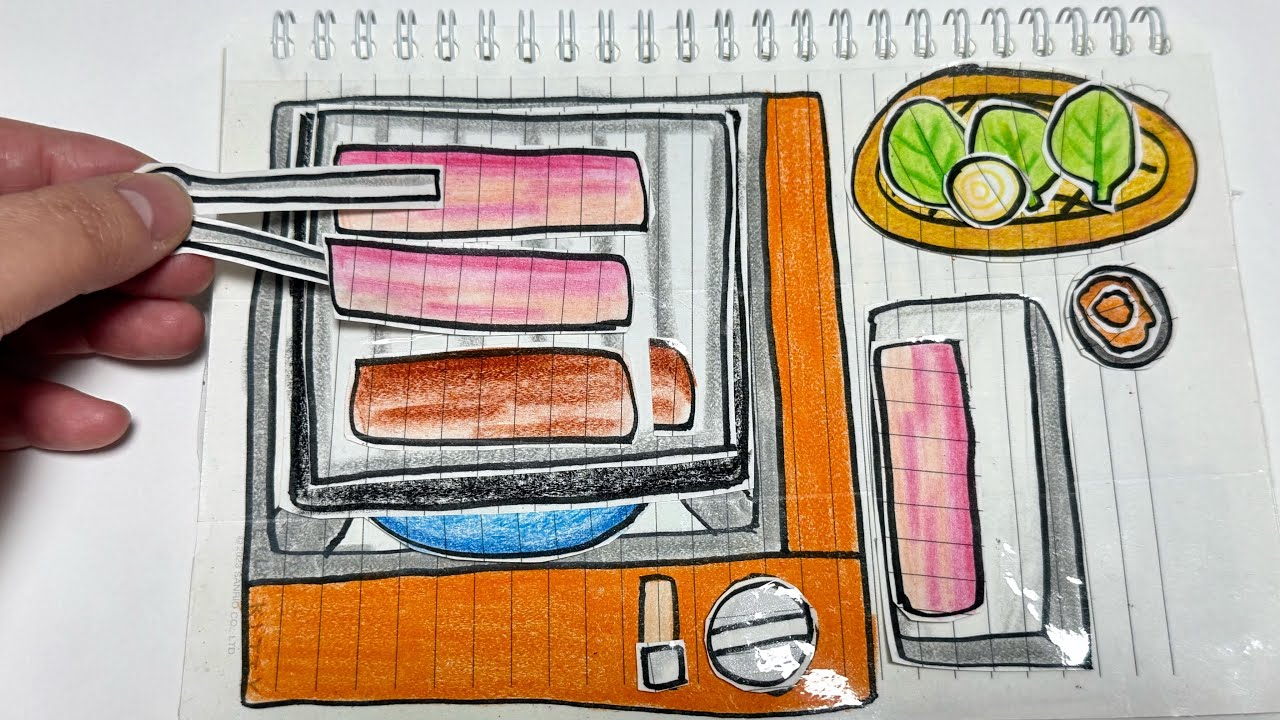 ⛄️Paperdiy⛄️ 삼겹살 굽기,  종이놀이Cooking Korean BBQ Samgyeopsal