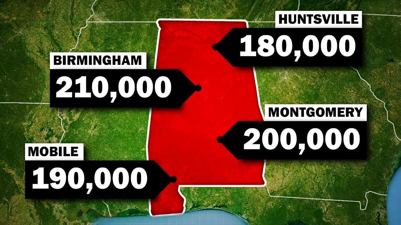 Por que a população do Alabama é tão bem distribuída