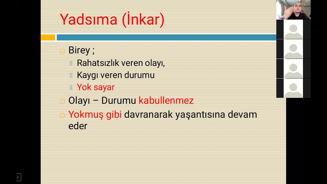 Yadsıma ( İnkar ) Savunma Mekanizması