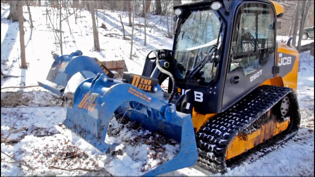 DEMO-DOZER BEST SKID STEER GRAPPLE ATTACHMENT LOG REMOVAL & STACKING